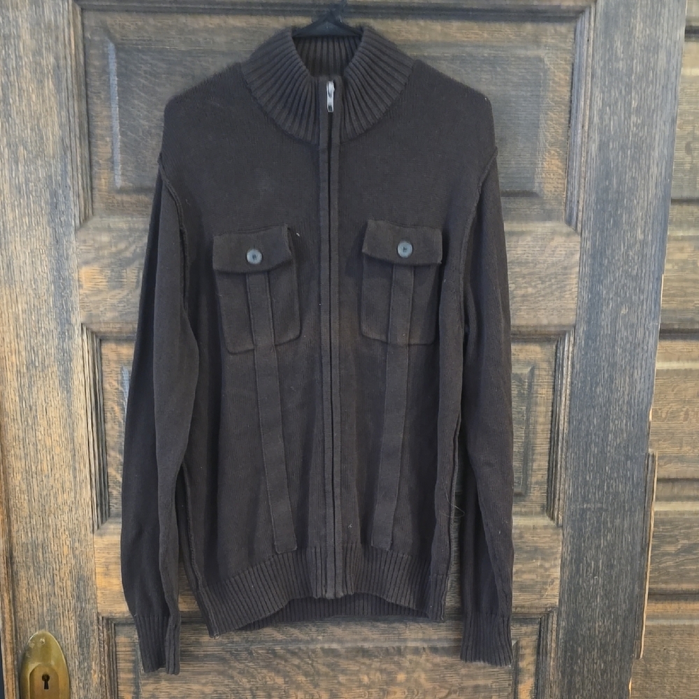 Men's Black Sweater with Button Pockets